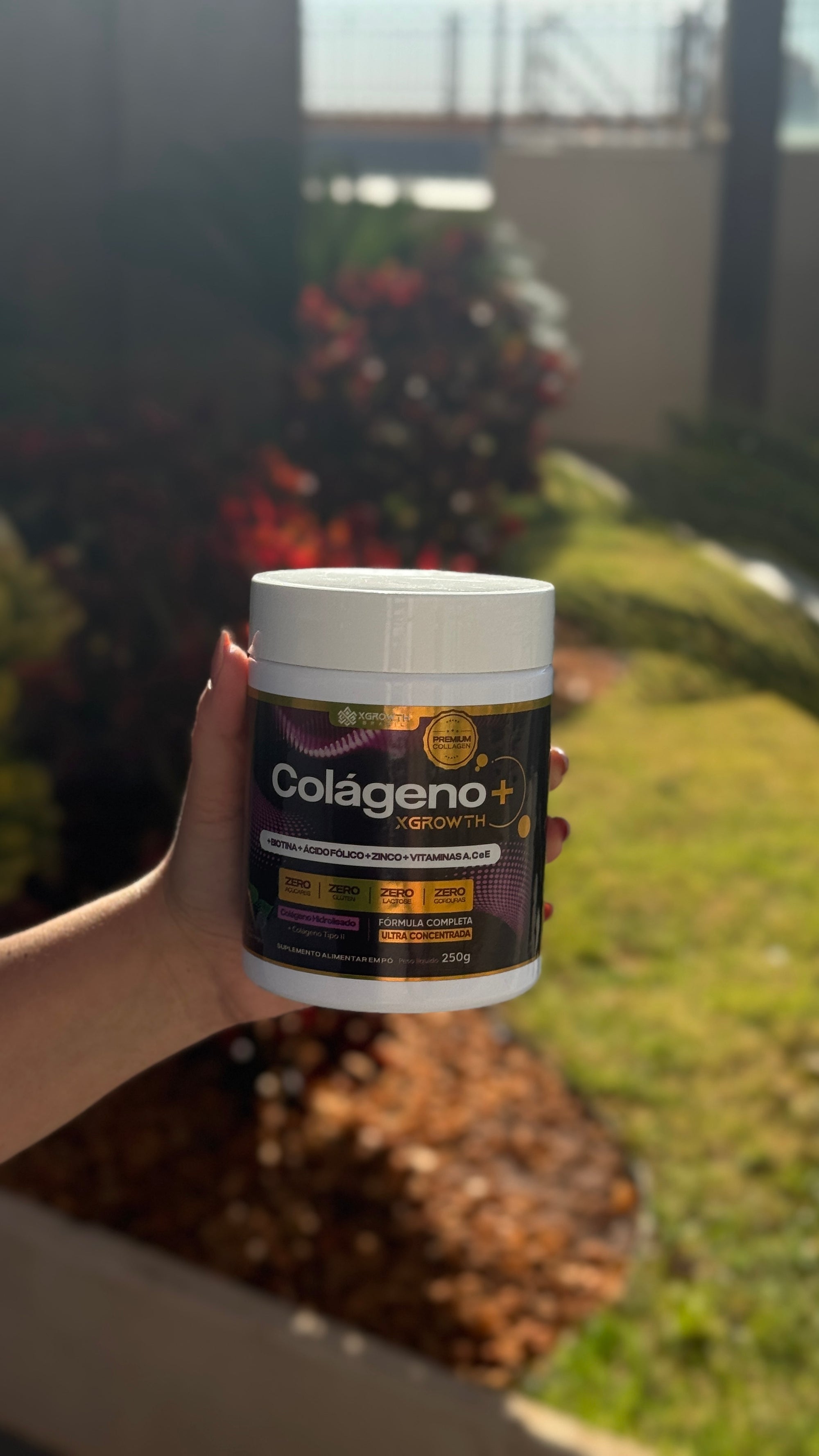 Colágeno XGrowth Brasil + Vitaminas e Minerais | Sabor Frutas Vermelhas (300g)