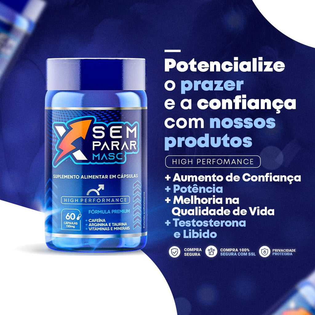 XSEM PARAR Masculino XGrowth Brasil – Energia, Foco e Desempenho Físico e Mental | Suplemento Premium